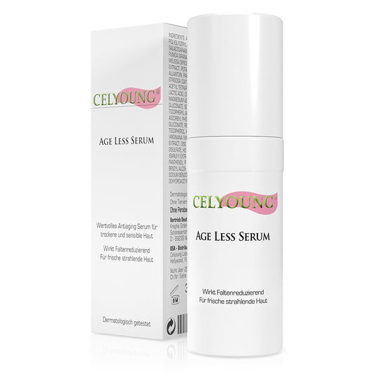 Celyoung Age Less Serum ist hoch konzentriert und schnell wirksam. Die straffende Intensiv-Antiaging-Pflege hilft Falten zu reduzieren und sorgt schnell für eine frischere strahlendere Haut.
