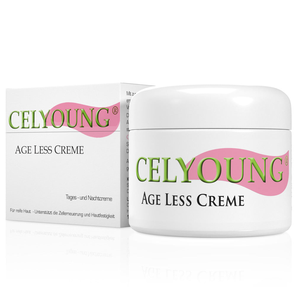 Celyoung Age Less Creme kann die Zellerneuerung und Elastizität unterstützen. Die optimale Verjüngungskur für trockene bis normale Haut.