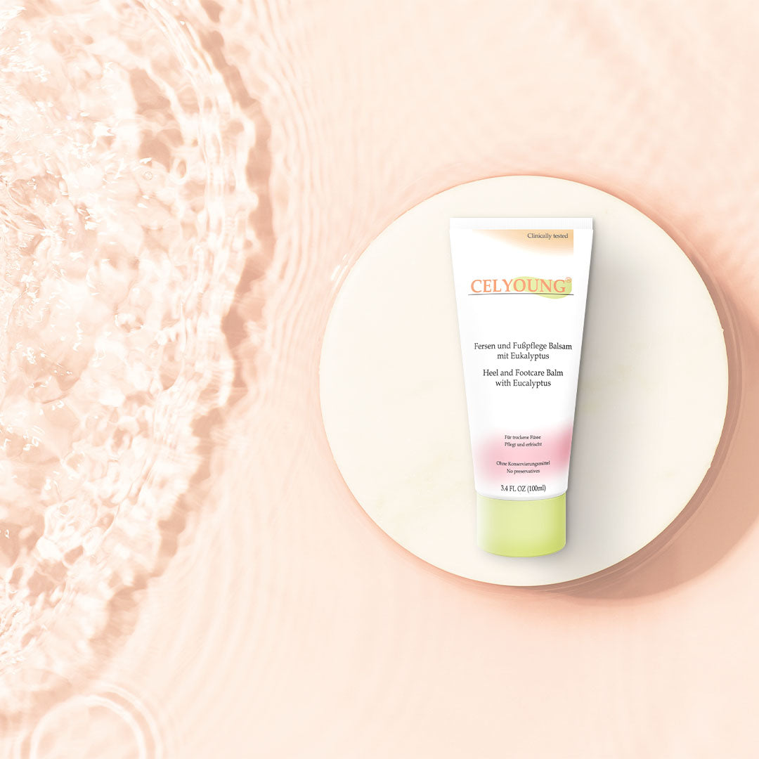 Celyoung Fersen- und Fußpflege-Balsam hilft selbst bei Extremfällen. Mit angenehm erfrischendem und kühlenden Eukalyptus Extrakt. Das Hornhautpflegeprodukt ist klinisch getestet und frei von Konservierungsstoffen.